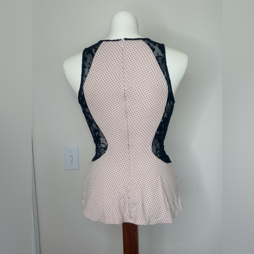 Guess Women's Sleeveless Top Pink Black XS Lace - Picture 4 of 6